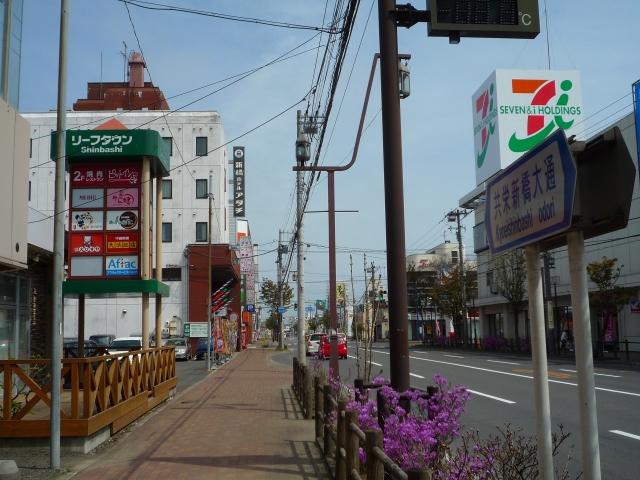 共栄新橋大通（バス通り）旧イトーヨカドーの真向い