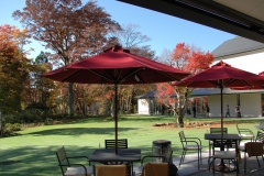 紅葉時のレストランテラス席